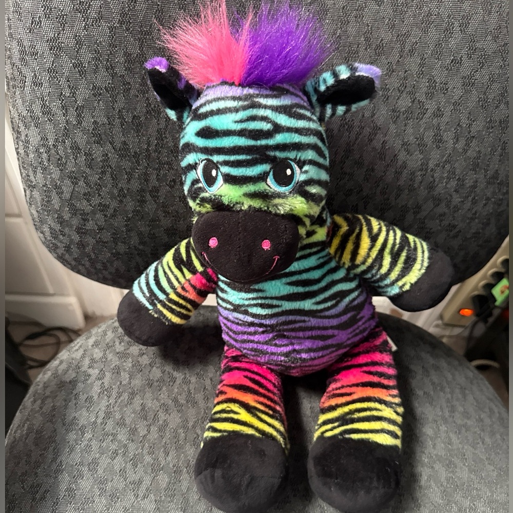 “Rainbow Zebra”- BAB  w/Black Stripes: Tie Dye - 16” Retired: Rare